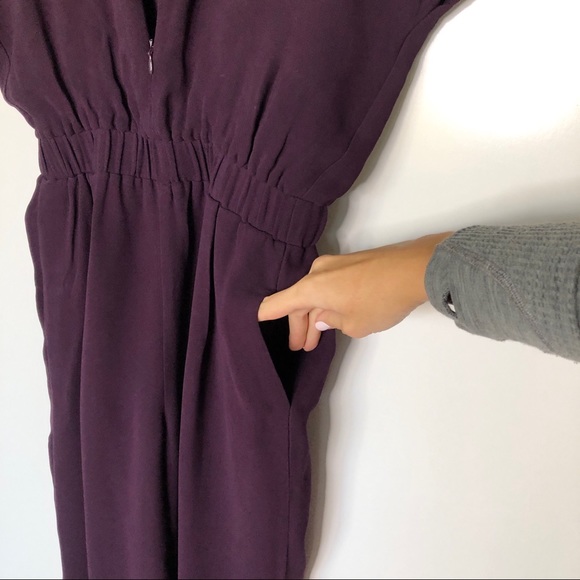 Massimo Dutti purple plum zip v neck jumpsuit NWT - Picture 5 of 8